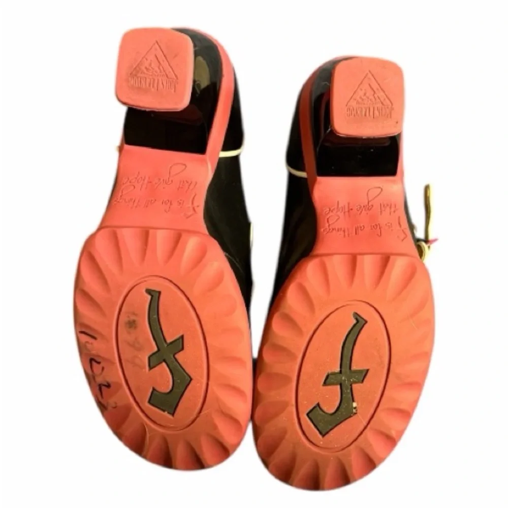 Liz Double Buckle Mary Jane Heel - Black and Pink - Picture 2 of 13